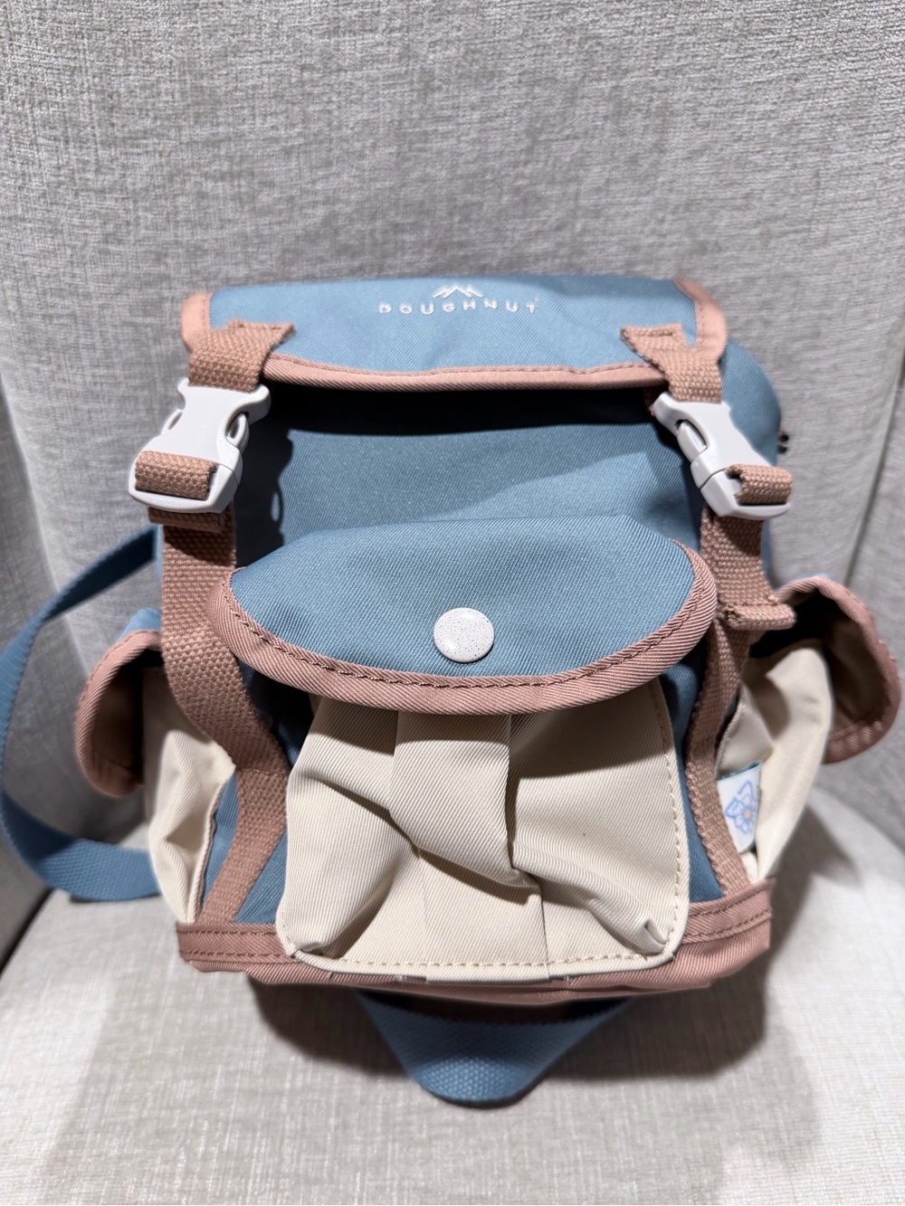 Doughnut Mini Backpack in Blue and Cream